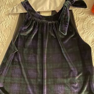 Vineyard Vines Velvet Blackwatch Top NWT